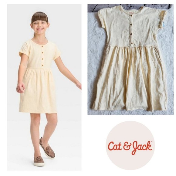 Cat & Jack Other - Cat & Jack, Girls' Short Sleeve Solid Knit Dress, 3KIDK-X